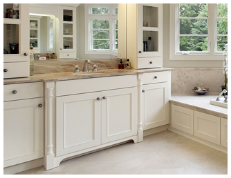 Bathroom with White Cabinets in Carrollton, TX